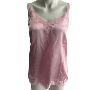 Very Veranesi Sleep Top Women Size 20W Pink Short Spaghetti Stap Lace Details